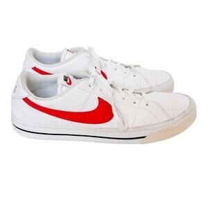 Nike Court Legacy Sneakers Mens sz 13 Tennis Shoes White Red CU4150-105